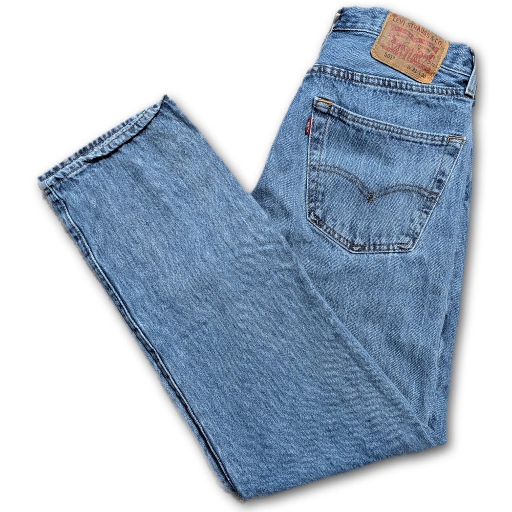 Levi's Mens Jeans 501 Blue 31x30 Original Fit Button Fly Denim Pockets